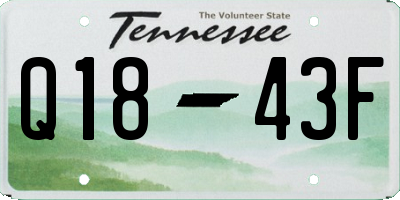 TN license plate Q1843F
