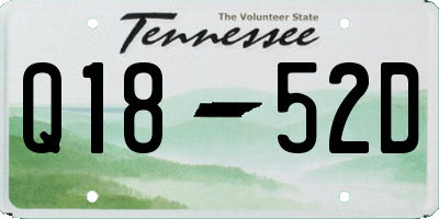 TN license plate Q1852D