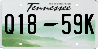 TN license plate Q1859K