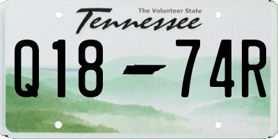 TN license plate Q1874R