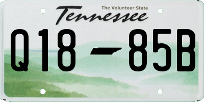 TN license plate Q1885B