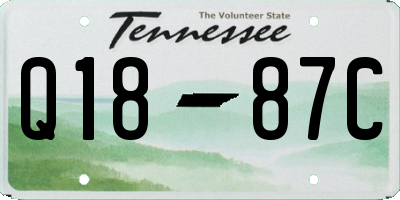 TN license plate Q1887C