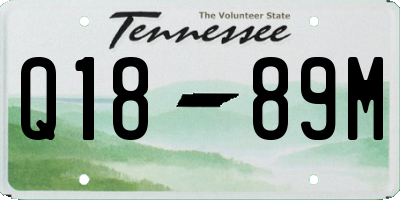 TN license plate Q1889M