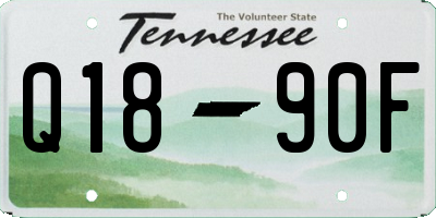 TN license plate Q1890F