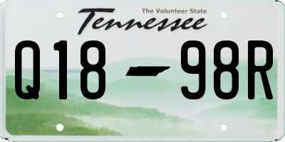 TN license plate Q1898R