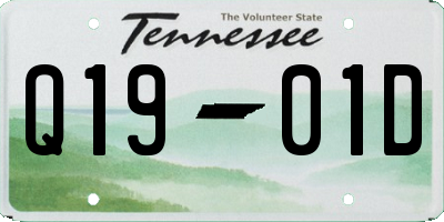 TN license plate Q1901D