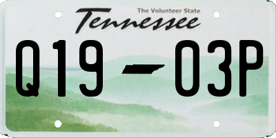 TN license plate Q1903P