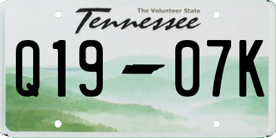 TN license plate Q1907K