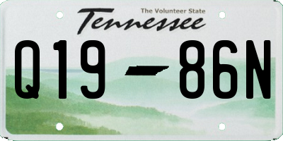 TN license plate Q1986N