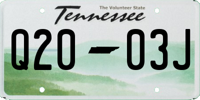 TN license plate Q2003J