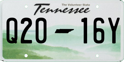 TN license plate Q2016Y