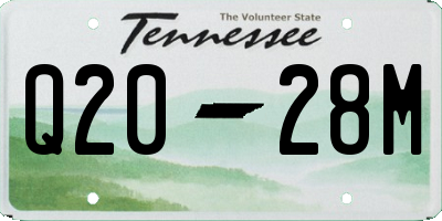 TN license plate Q2028M