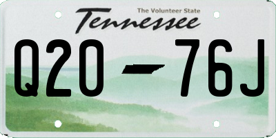 TN license plate Q2076J