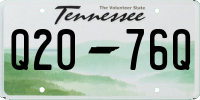 TN license plate Q2076Q