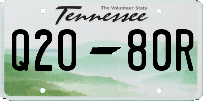 TN license plate Q2080R