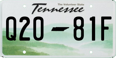 TN license plate Q2081F