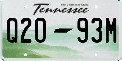 TN license plate Q2093M