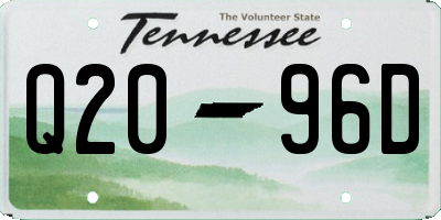 TN license plate Q2096D