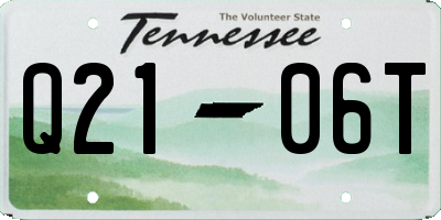 TN license plate Q2106T