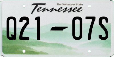 TN license plate Q2107S