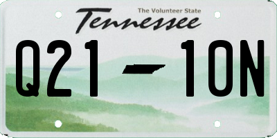 TN license plate Q2110N