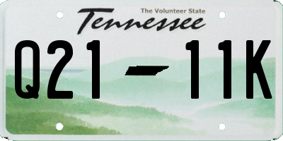 TN license plate Q2111K
