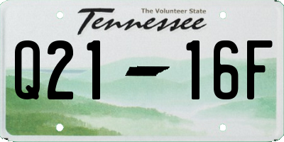 TN license plate Q2116F