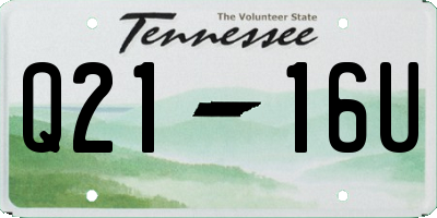 TN license plate Q2116U