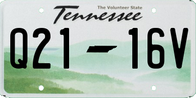 TN license plate Q2116V