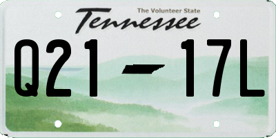 TN license plate Q2117L