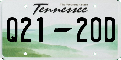 TN license plate Q2120D