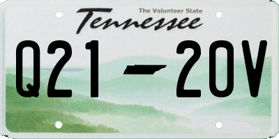 TN license plate Q2120V