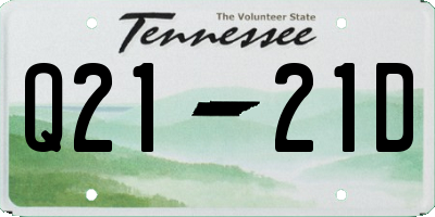 TN license plate Q2121D