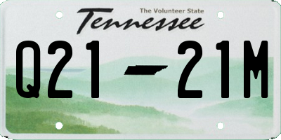 TN license plate Q2121M