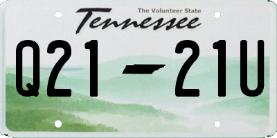TN license plate Q2121U