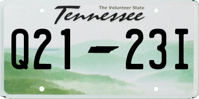 TN license plate Q2123I