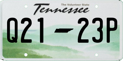 TN license plate Q2123P