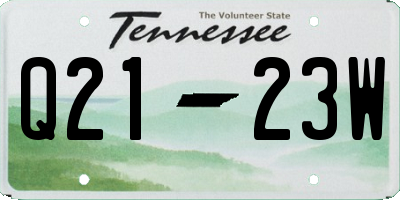 TN license plate Q2123W