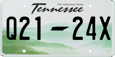 TN license plate Q2124X