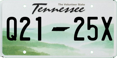 TN license plate Q2125X
