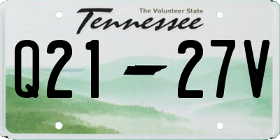 TN license plate Q2127V