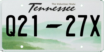 TN license plate Q2127X