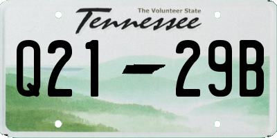 TN license plate Q2129B