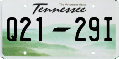 TN license plate Q2129I