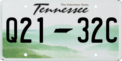 TN license plate Q2132C