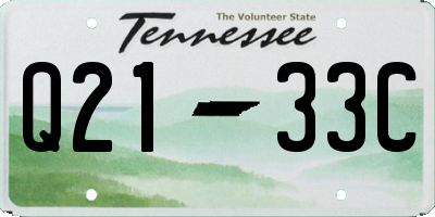 TN license plate Q2133C