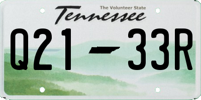 TN license plate Q2133R