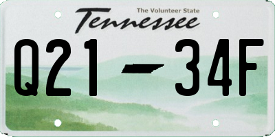 TN license plate Q2134F
