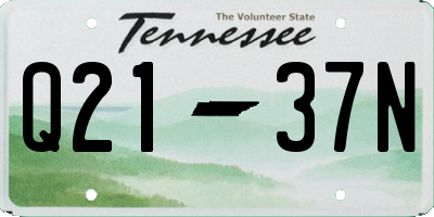 TN license plate Q2137N