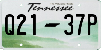 TN license plate Q2137P